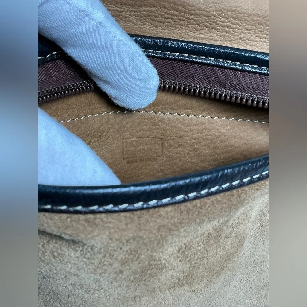 Vintage Loewe Tan Suede 
Mini Shoulder Crossbody Bag Purse Leather Spain Anagram - Picture 8 of 15